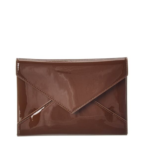 Saint Laurent Patent Passport Case Brown